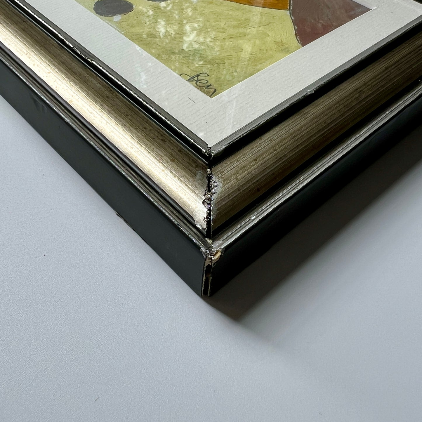 Ben Carrivick "The Yellow Collar" Woman's Portrait in Silver Frame