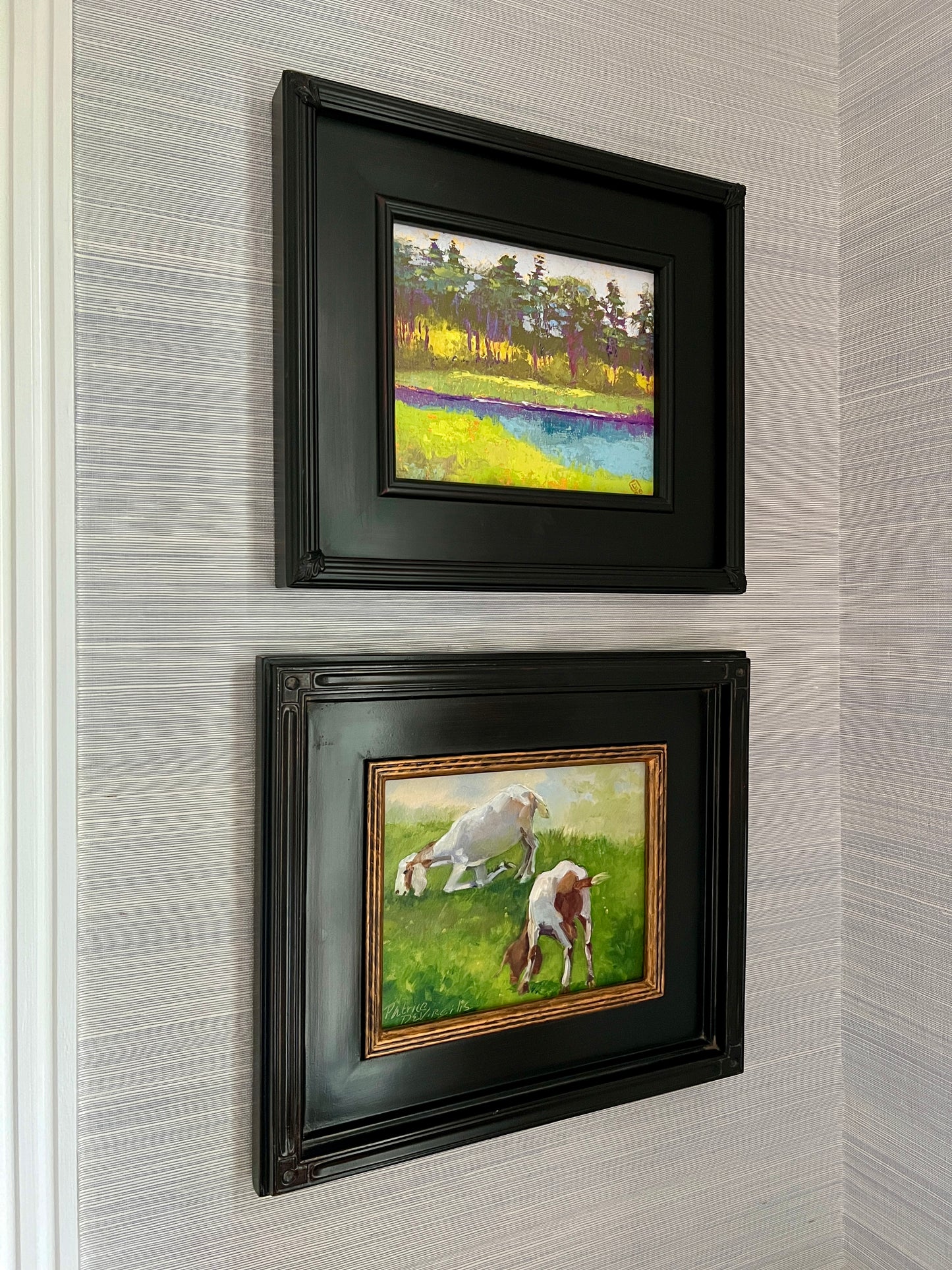 Rick Dickinson Contemporary Landscape "Out Back" Oil Painting in Black Frame