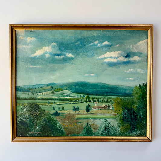Harry V. Morningstern Vintage New Jersey Landscape Oil Painting in Gold Frame