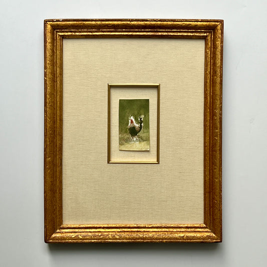 Michael B. Doyle Contemporary Rooster Watercolor Painting in Gold Frame