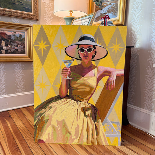 Karen McCool She's a Ray of Effin' Sunshine Oil Painting on Panel