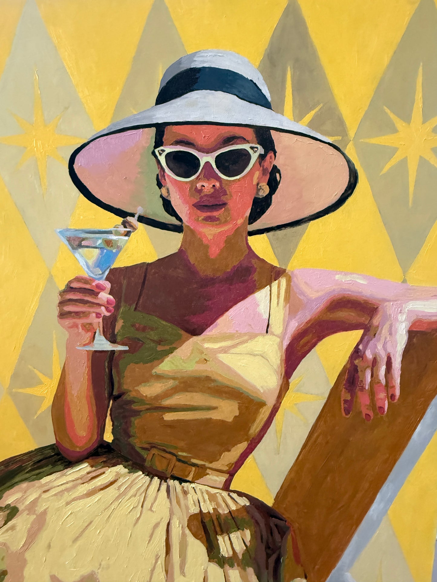 Karen McCool She's a Ray of Effin' Sunshine Oil Painting on Panel