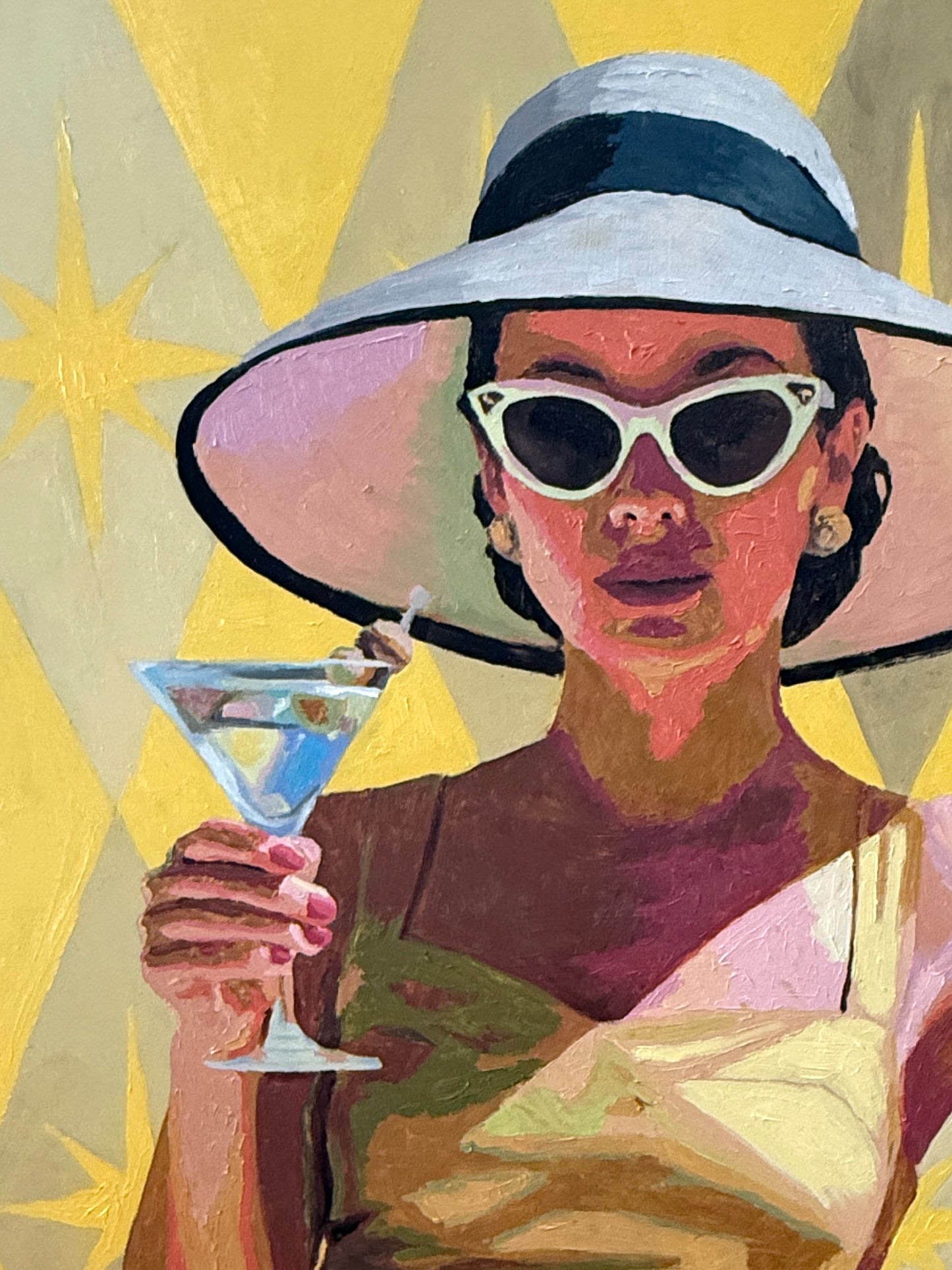 Karen McCool She's a Ray of Effin' Sunshine Oil Painting on Panel
