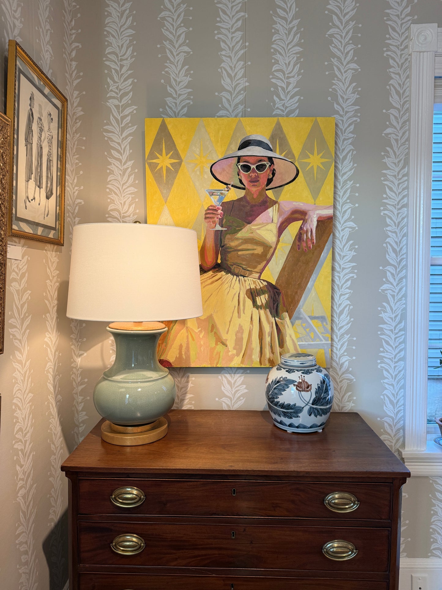 Karen McCool She's a Ray of Effin' Sunshine Oil Painting on Panel