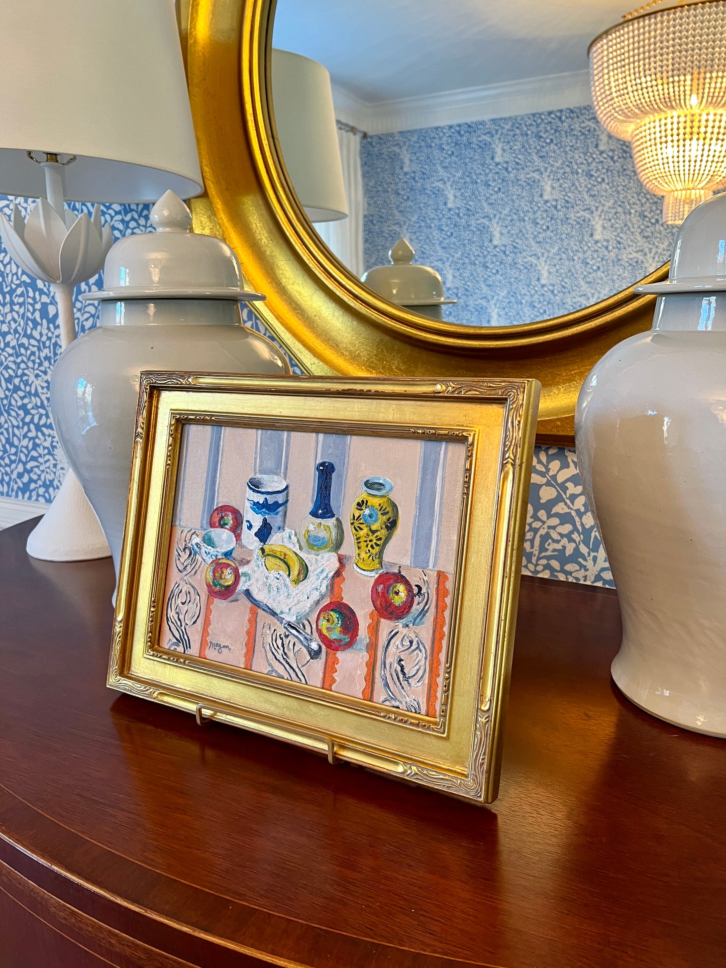 Earl Mayan Colorful Tabletop Still Life Oil Painting