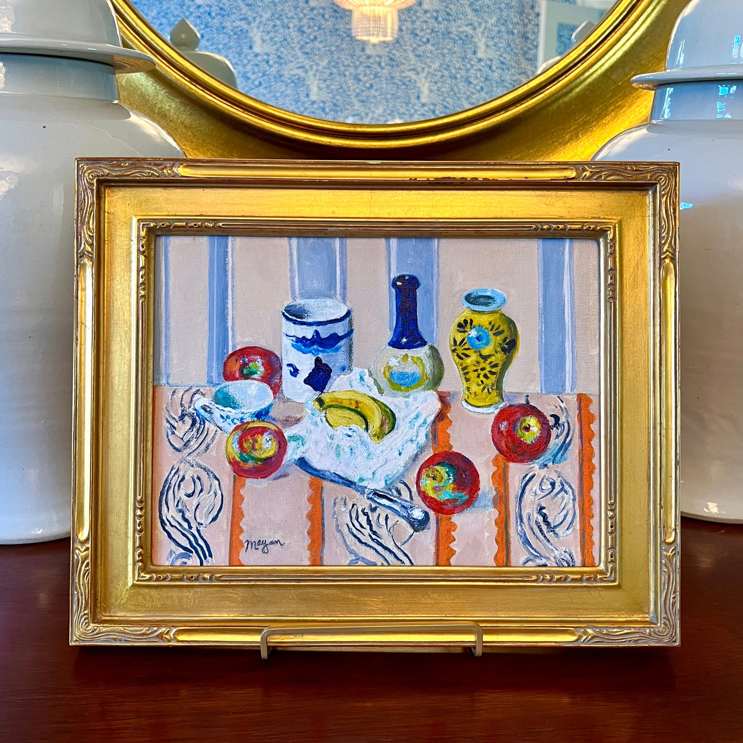 Earl Mayan Colorful Tabletop Still Life Oil Painting