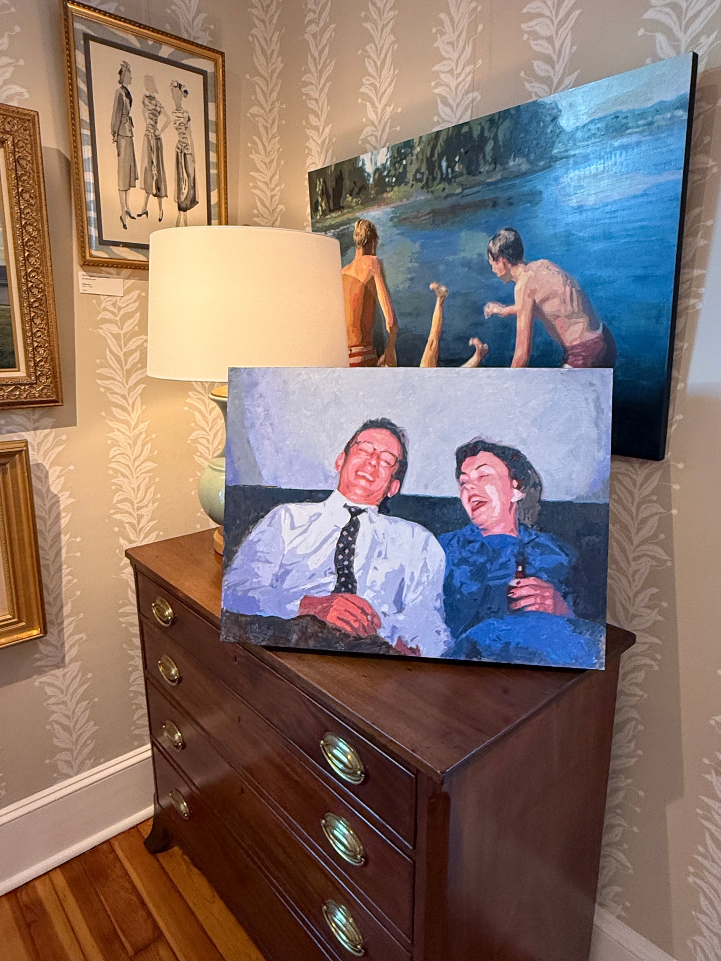 Karen McCool Trying to Make It to Midnight Oil Painting on Panel