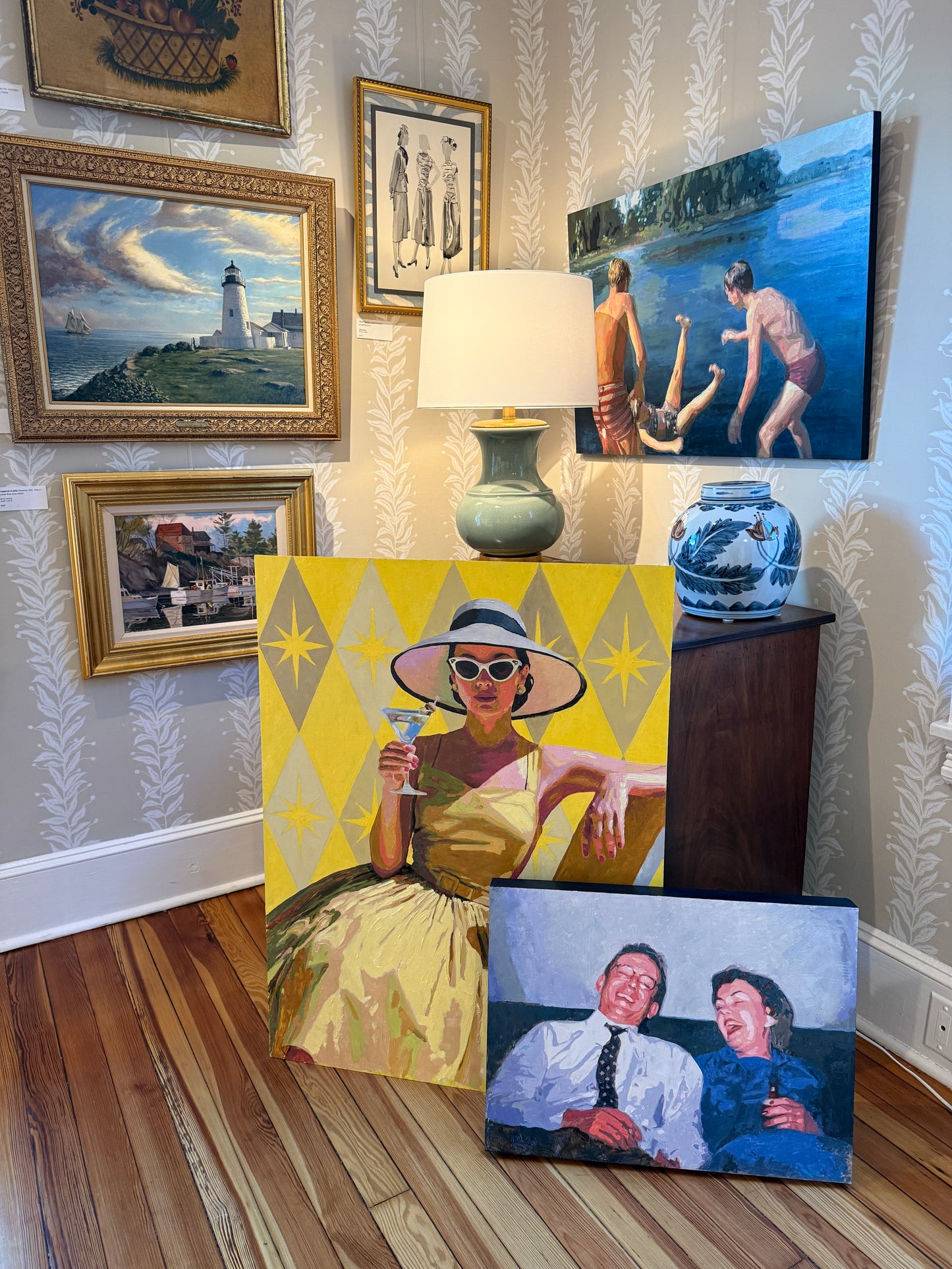 Karen McCool Trying to Make It to Midnight Oil Painting on Panel