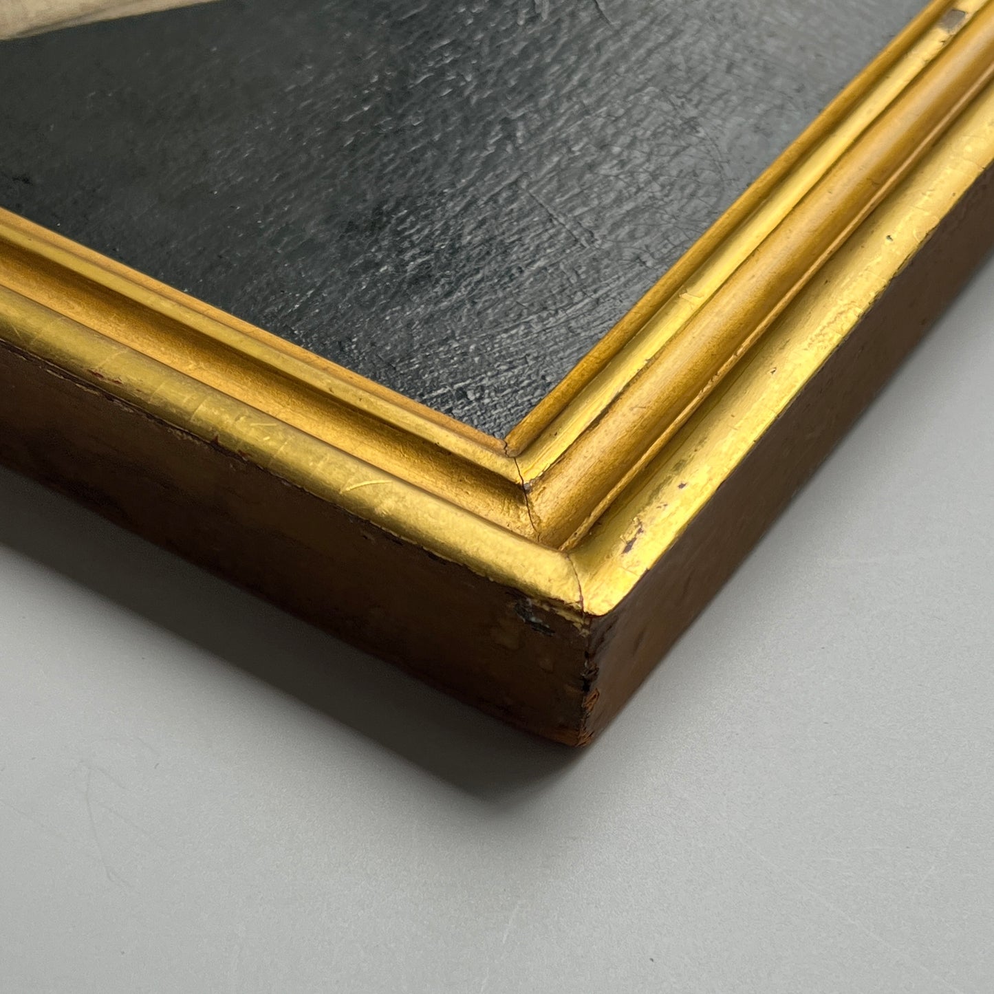 19th Century Gentleman in Tuxedo Portrait in Original Gold Frame