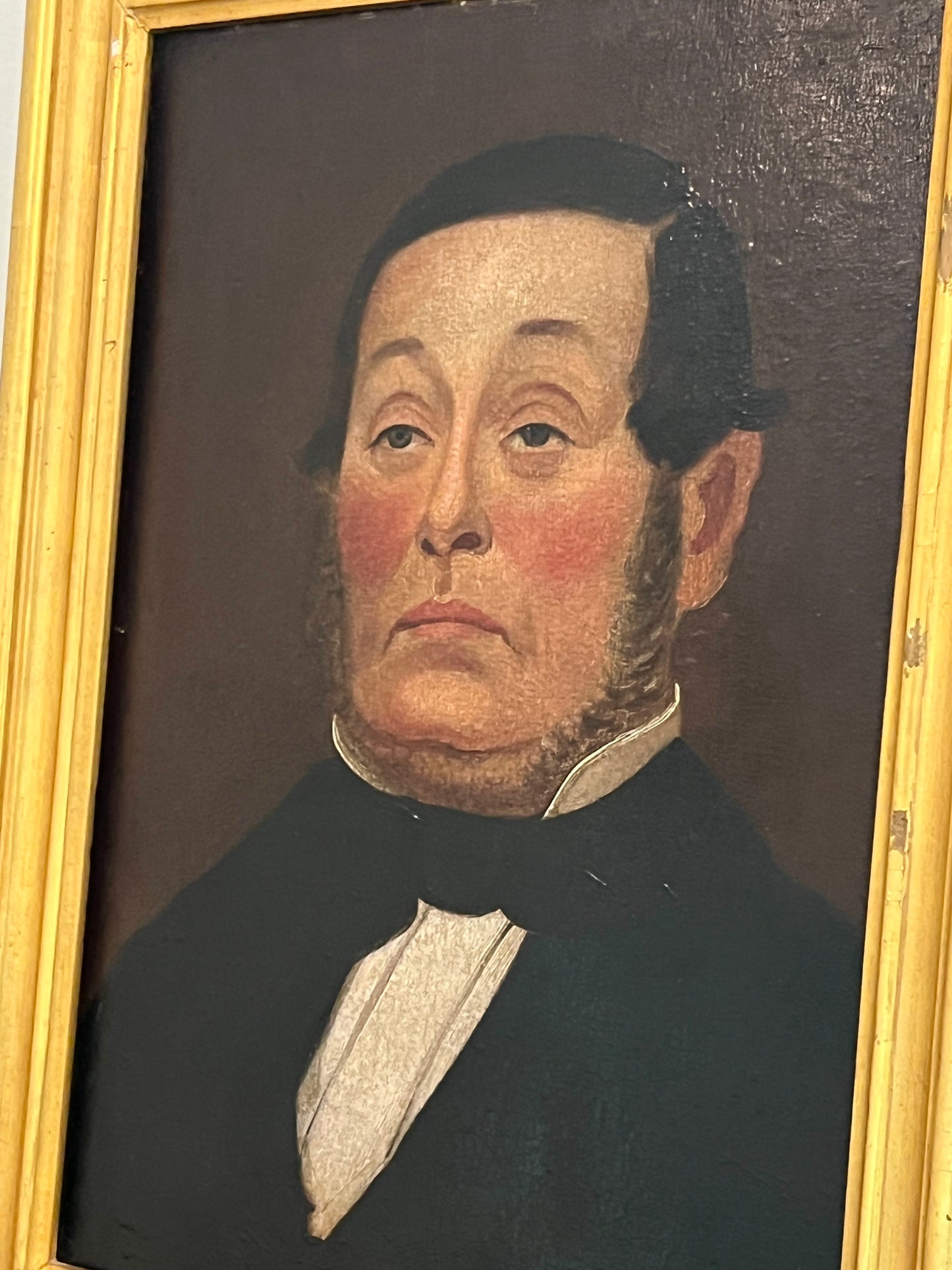 19th Century Gentleman in Tuxedo Portrait in Original Gold Frame
