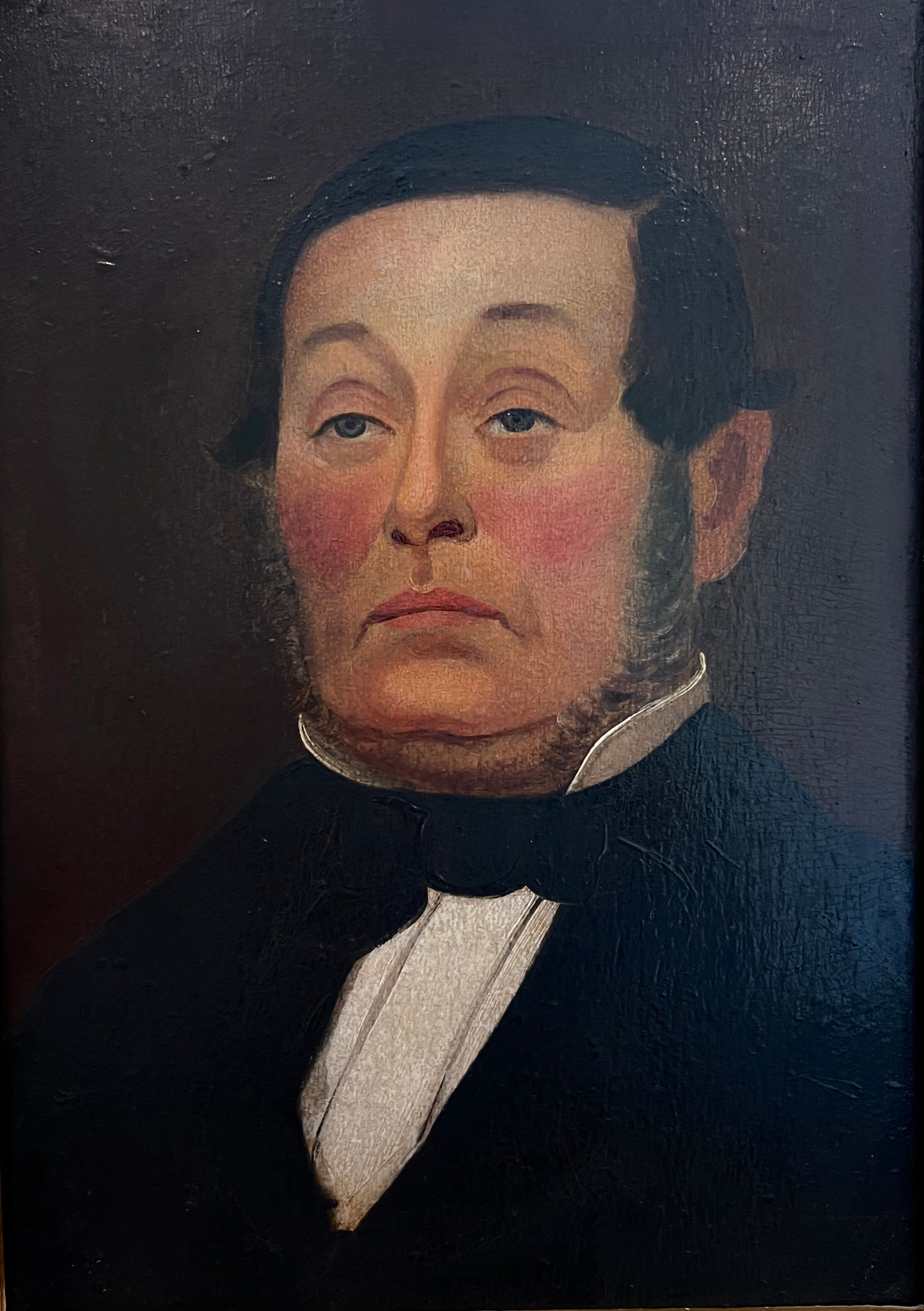 19th Century Gentleman in Tuxedo Portrait in Original Gold Frame