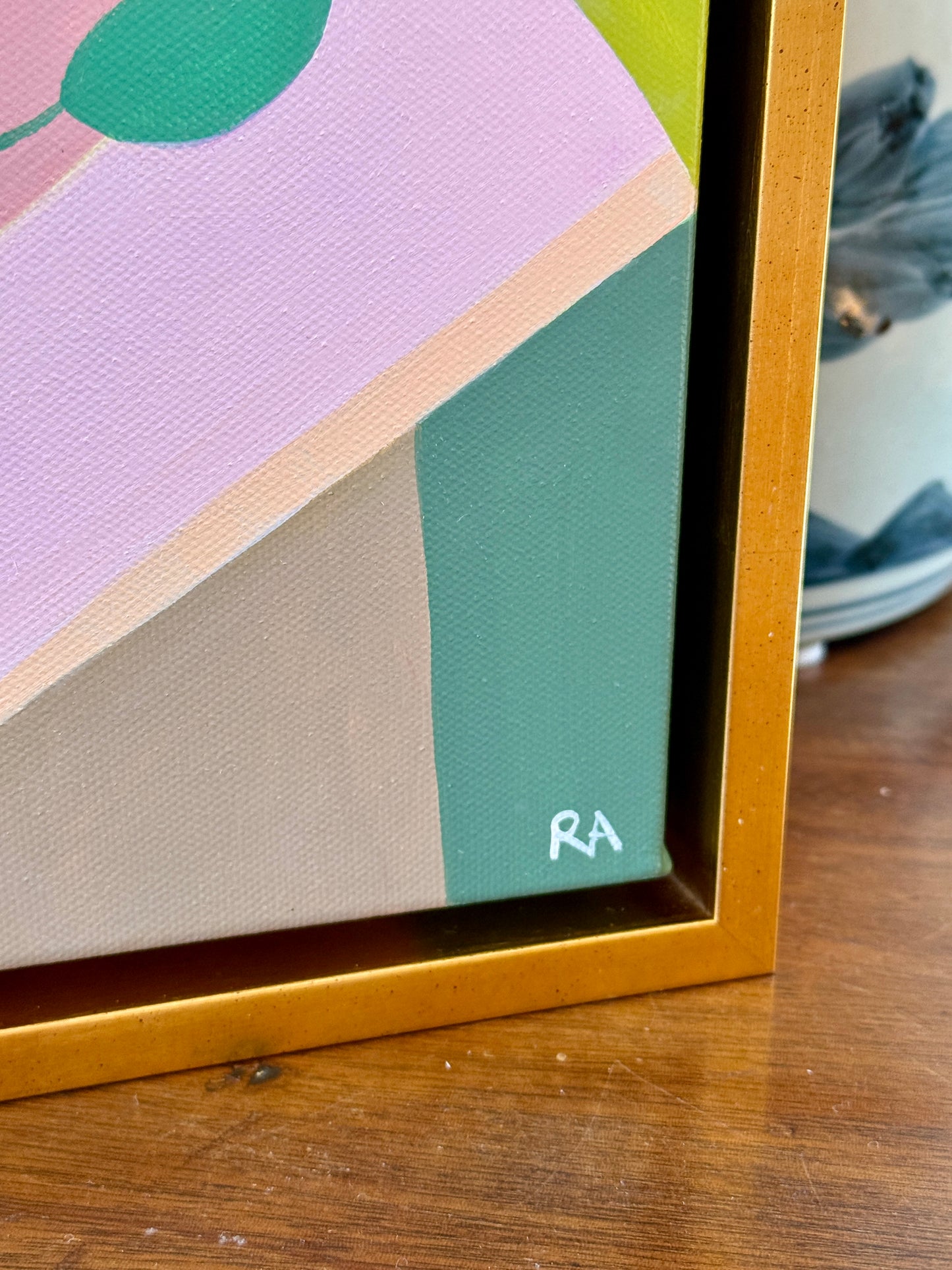 Rebecca Adler Ever Female Expressive Portrait Painting in Gold Floater Frame