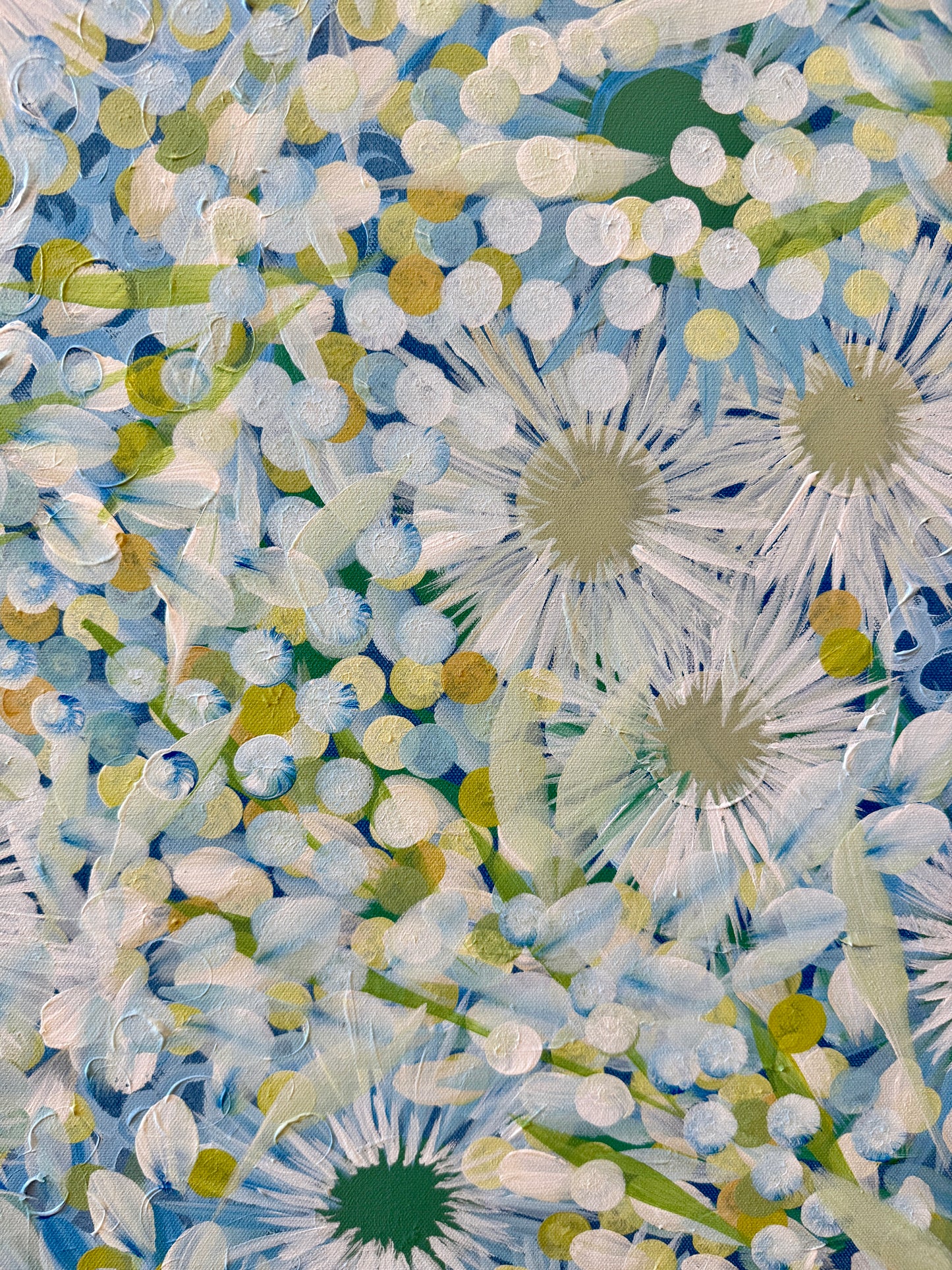 Alison Diamond McElroy Maritime Meadow Floral Painting in Gold Frame
