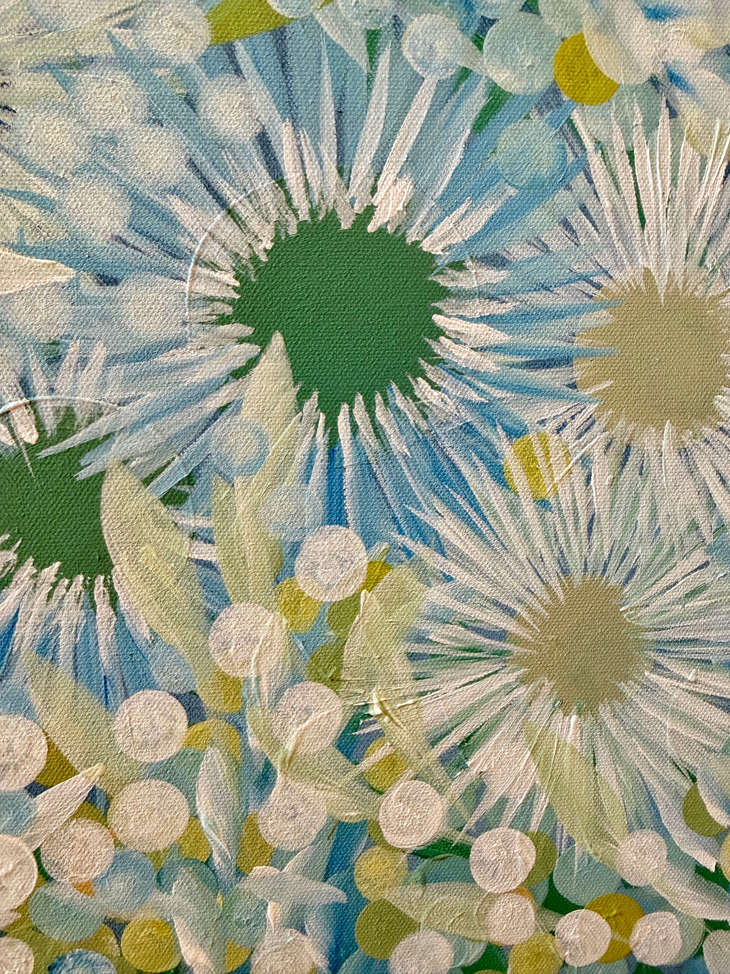 Alison Diamond McElroy Maritime Meadow Floral Painting in Gold Frame