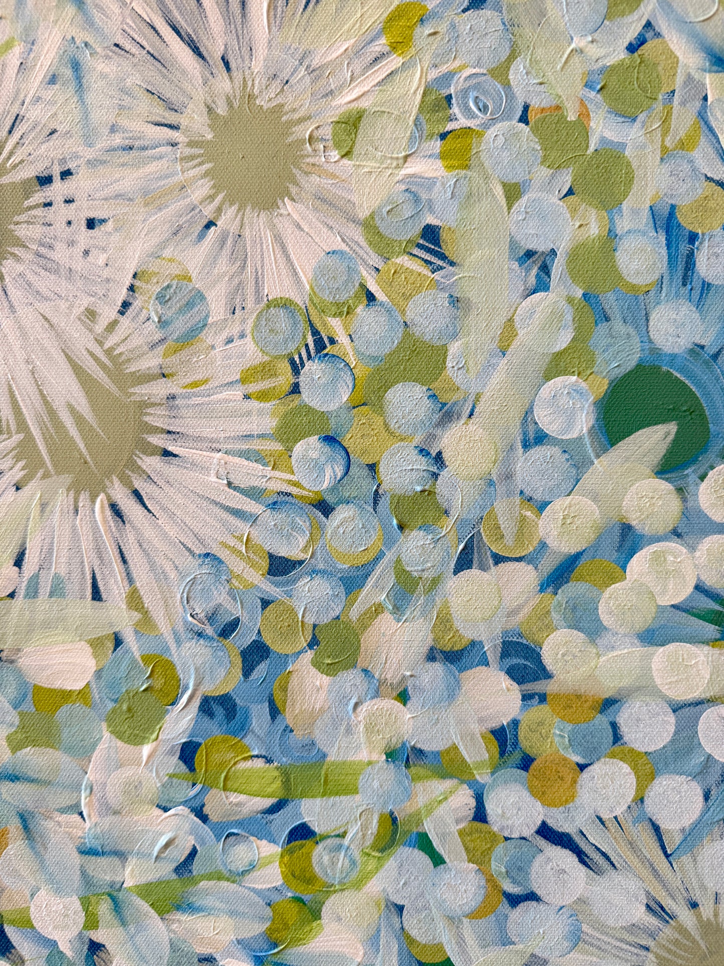 Alison Diamond McElroy Maritime Meadow Floral Painting in Gold Frame