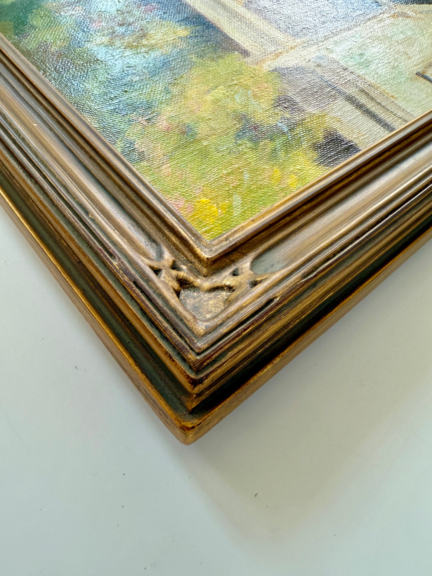 Remo Ray Gaietto Gloucester Rockport MA New England House Portrait in Gold Frame