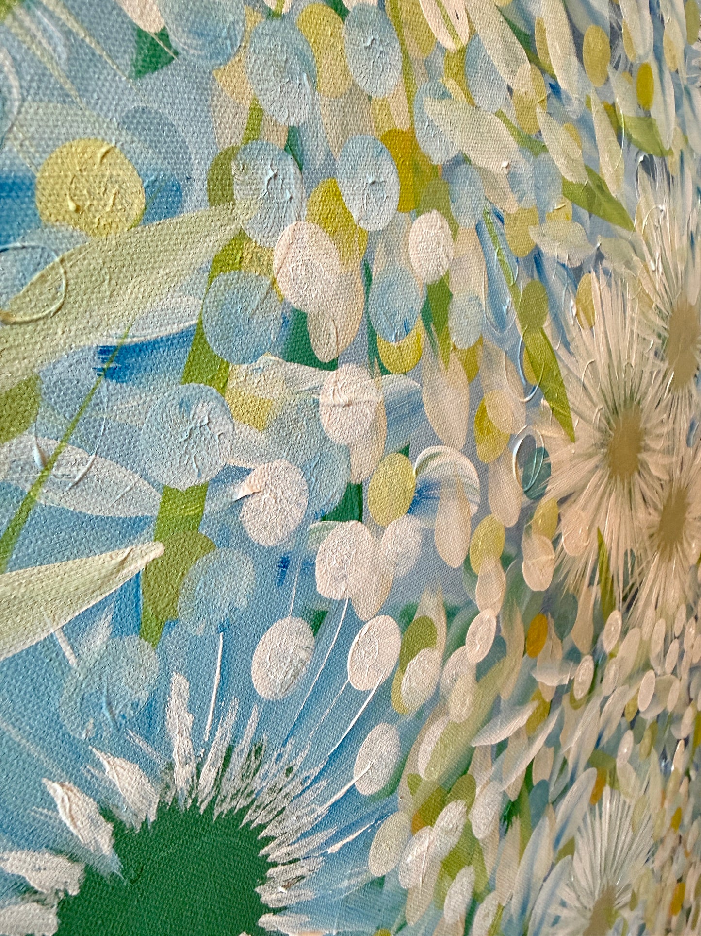 Alison Diamond McElroy Maritime Meadow Floral Painting in Gold Frame