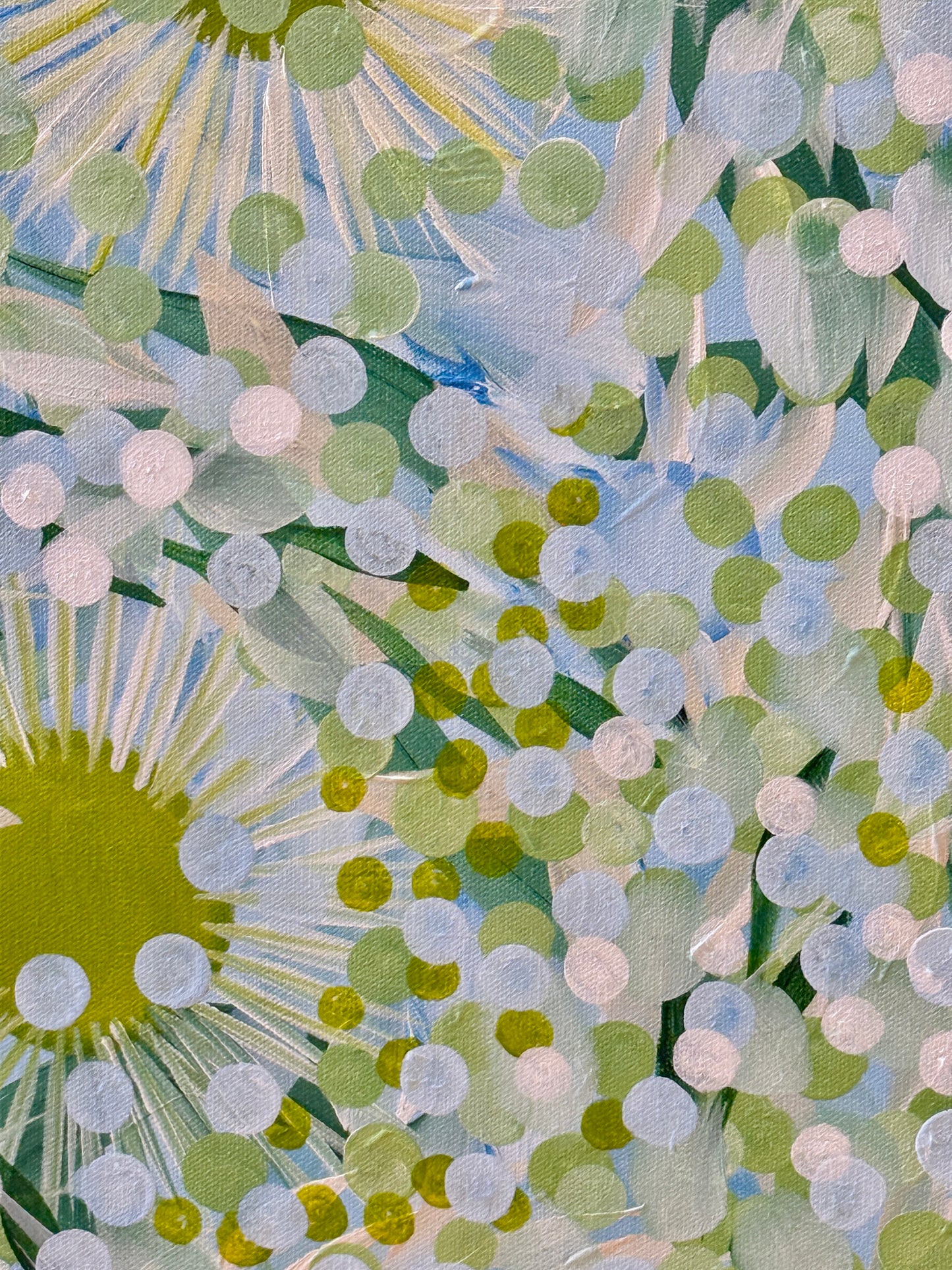 Alison Diamond McElroy Harbor Bloom Floral Painting in Gold Floater Frame