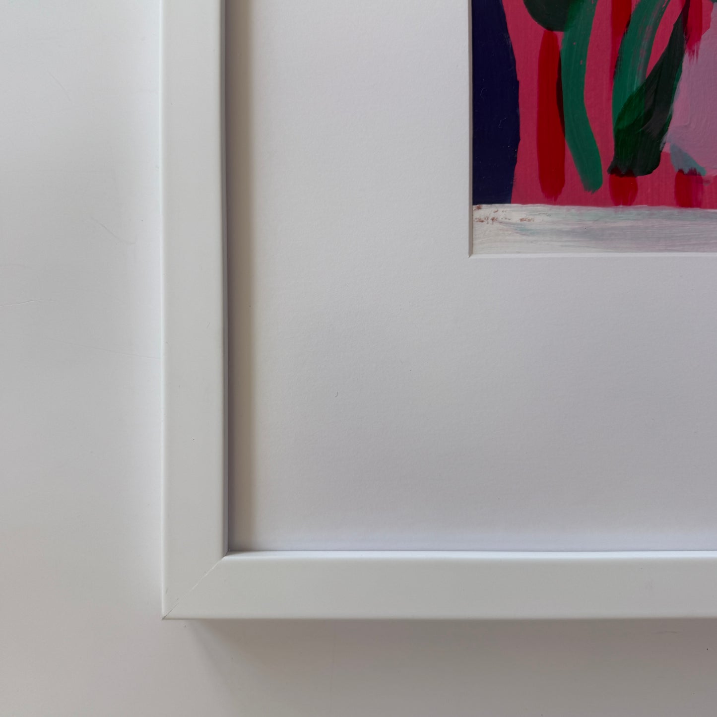 Brigette Hoffman Flower Show #2 Painting in White Frame