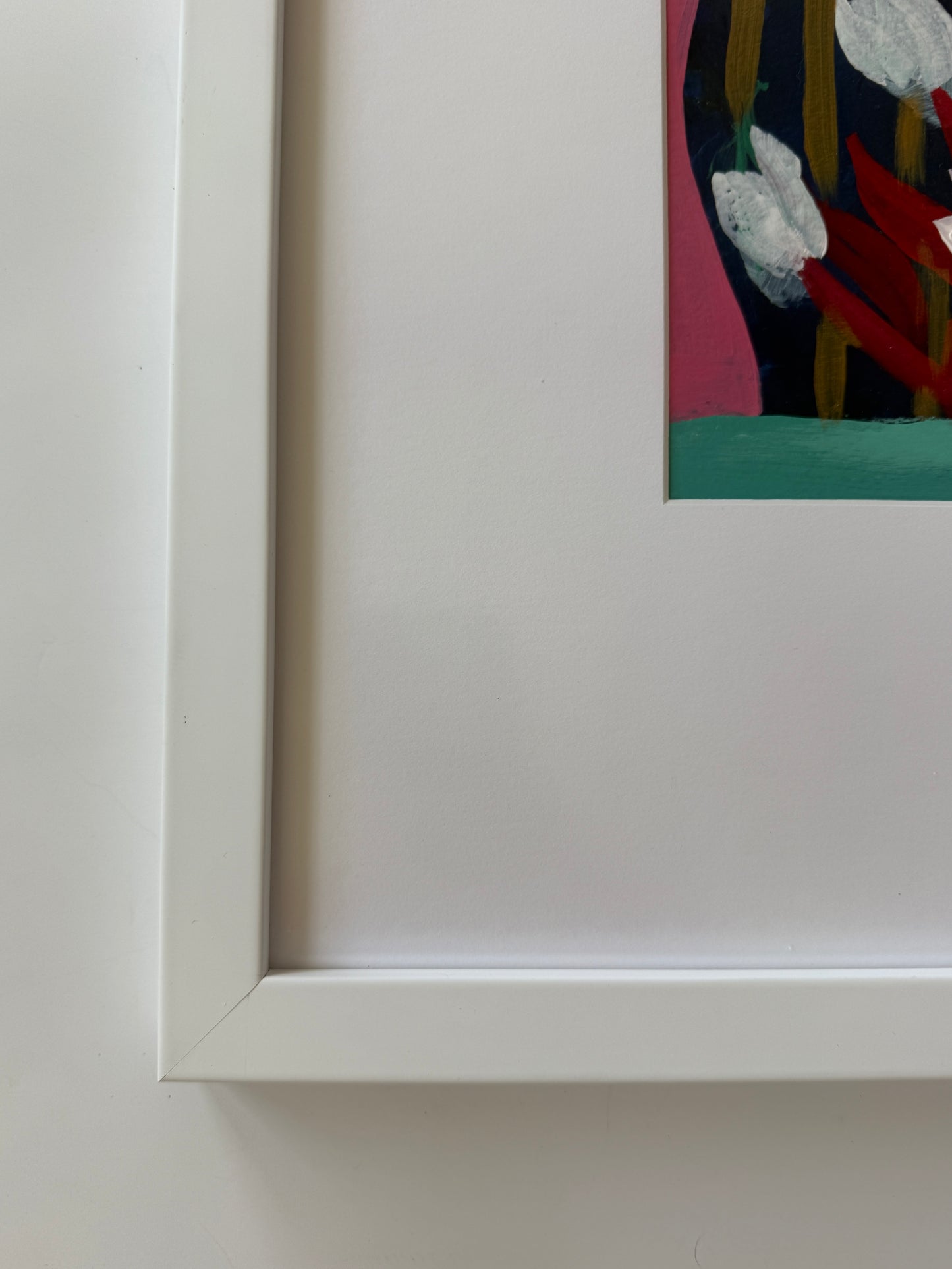 Brigette Hoffman Flower Show #1 Painting in White Frame