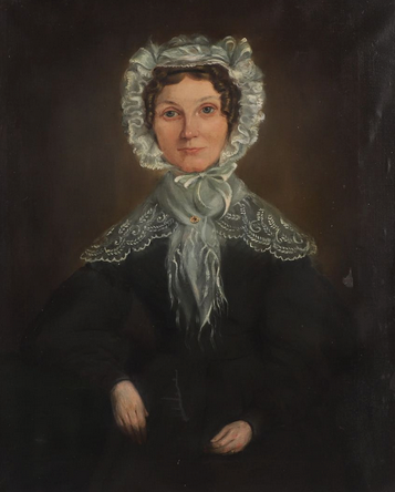 19th Century Husband and Wife Portrait Pair Oil Painting in Gold Frames