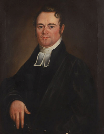 19th Century Husband and Wife Portrait Pair Oil Painting in Gold Frames