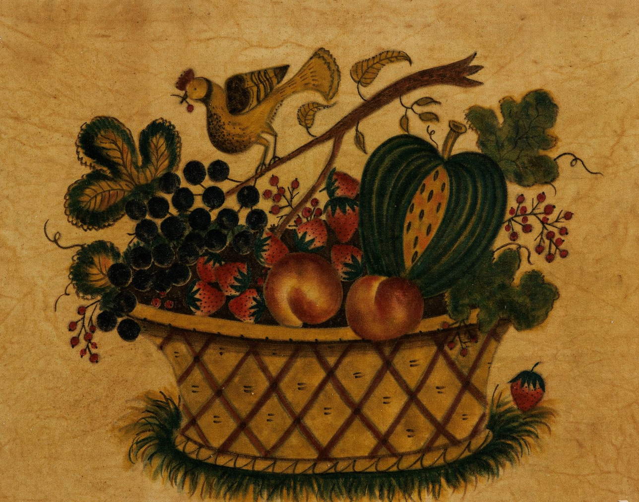 David Y. Ellinger Oil on Velvet Theorem in 19th Century Lemon Gilt Frame